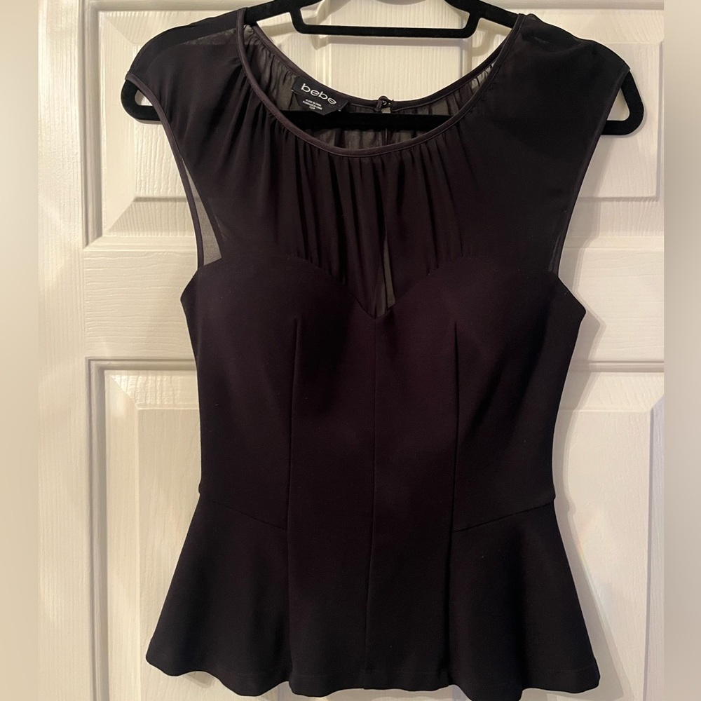Super Cute Vintage Bebe Peplum Top in Size XS
